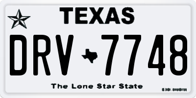 TX license plate DRV7748