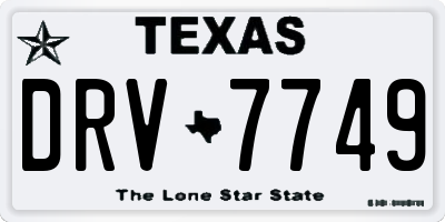 TX license plate DRV7749