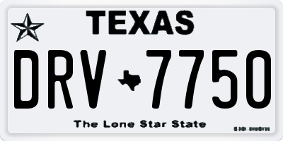 TX license plate DRV7750