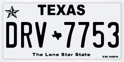 TX license plate DRV7753