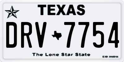 TX license plate DRV7754