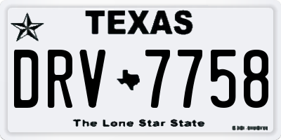 TX license plate DRV7758