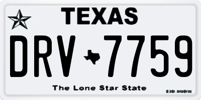 TX license plate DRV7759