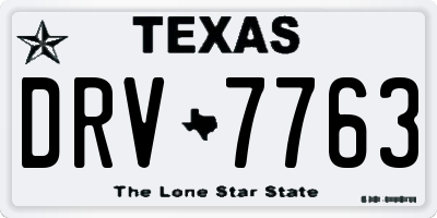 TX license plate DRV7763