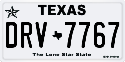 TX license plate DRV7767