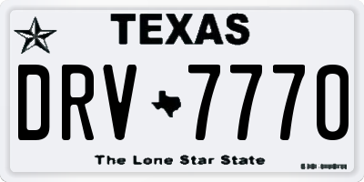 TX license plate DRV7770