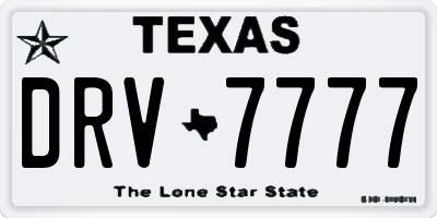 TX license plate DRV7777