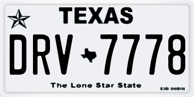 TX license plate DRV7778