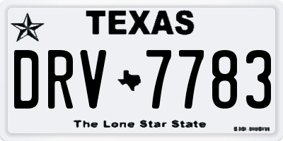 TX license plate DRV7783