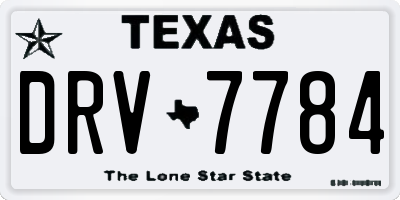 TX license plate DRV7784