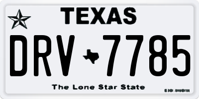 TX license plate DRV7785