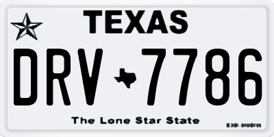 TX license plate DRV7786