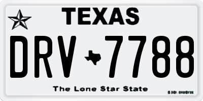 TX license plate DRV7788