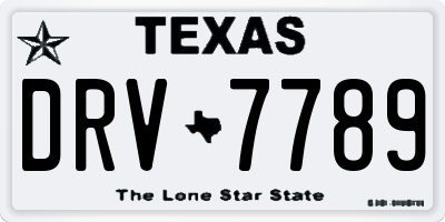 TX license plate DRV7789