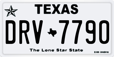 TX license plate DRV7790