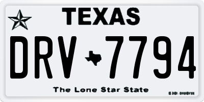 TX license plate DRV7794