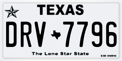 TX license plate DRV7796