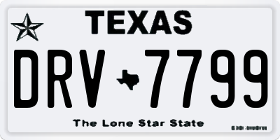 TX license plate DRV7799