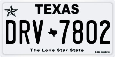 TX license plate DRV7802