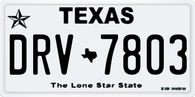 TX license plate DRV7803