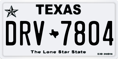TX license plate DRV7804