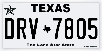 TX license plate DRV7805