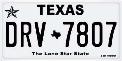 TX license plate DRV7807