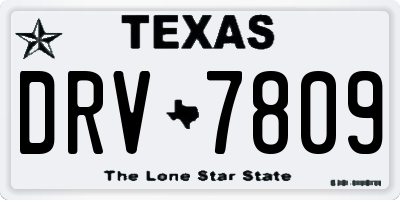 TX license plate DRV7809