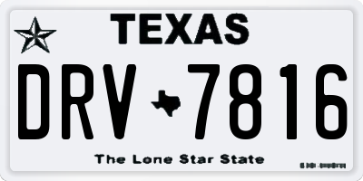 TX license plate DRV7816