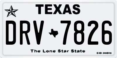 TX license plate DRV7826