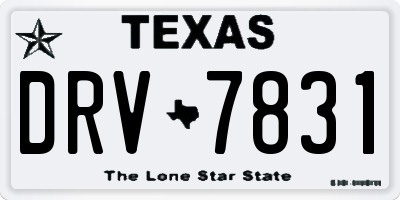 TX license plate DRV7831