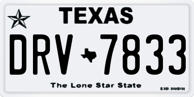 TX license plate DRV7833