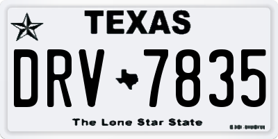 TX license plate DRV7835