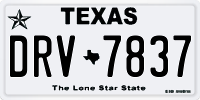 TX license plate DRV7837