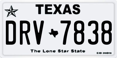 TX license plate DRV7838