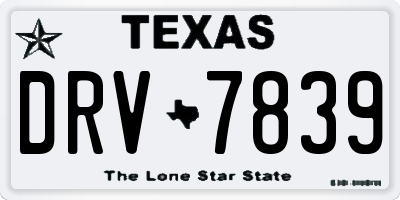 TX license plate DRV7839