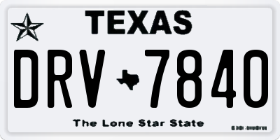 TX license plate DRV7840