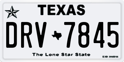 TX license plate DRV7845