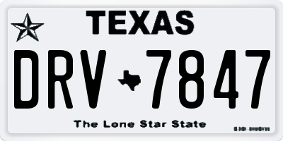 TX license plate DRV7847