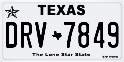 TX license plate DRV7849