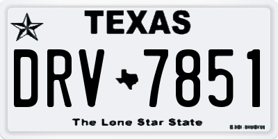 TX license plate DRV7851