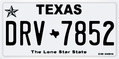 TX license plate DRV7852