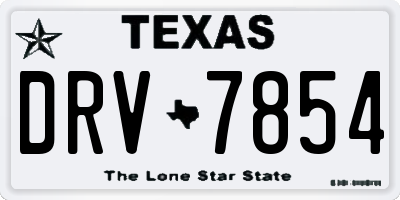 TX license plate DRV7854