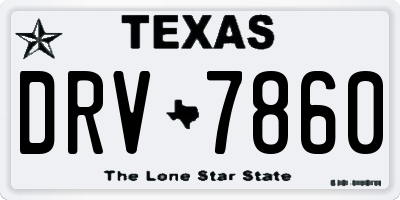 TX license plate DRV7860