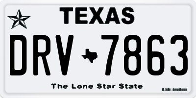 TX license plate DRV7863