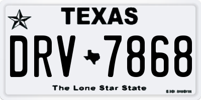 TX license plate DRV7868