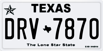 TX license plate DRV7870