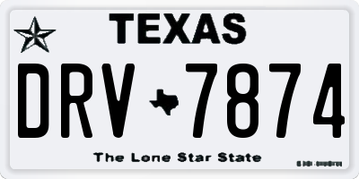 TX license plate DRV7874