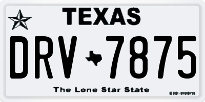 TX license plate DRV7875