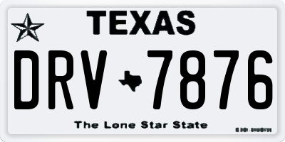 TX license plate DRV7876